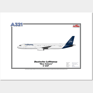 Airbus A321 - Deutsche Lufthansa "New Colours" (Art Print) Posters and Art